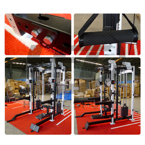 Máquina Smith Multifuncional de Grado Comercial Todo en Uno, Sistema de Gimnasio en Casa con <span class=keywords><strong>Poleas</strong></span> Dobles y Cable Crossover, <span class=keywords><strong>Jaula</strong></span> de Potencia - Product Image 5