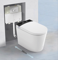 WC électrique intelligent avec capteur de pied, chasse d'eau par gravité, télécommande, siège chauffant, chasse d'eau automatique, réservoir encastré