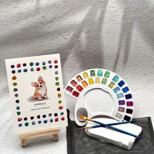 Ensemble de peinture à l'<span class=keywords><strong>aquarelle</strong></span> Bview Art, 26 couleurs solides avec livre de coloriage, album de <span class=keywords><strong>dessin</strong></span> de bande <span class=keywords><strong>dessin</strong></span>ée, kit d'outils de peinture pour enfants - Product Image 1