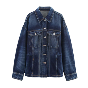 Chaqueta de Mezclilla para Mujer, Diseño OEM, Otoño 2025, Nueva Moda Vintage, Versátil, con Bolsillos Decorativos, Ecológica y Lavable - Product Image 1