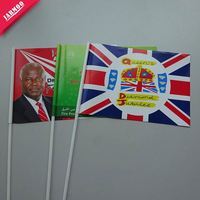 Drapeau en polyester à carreaux pour fans de football, mini-drapeau personnalisé 14x21cm, impression numérique du logo, plastique, pour événements sportifs