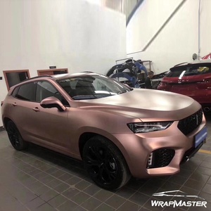 WRAPMASTER 1.52*17M <span class=keywords><strong>Rose</strong></span> Gold Satin Metallic Automotive Vehicle Auto Vinyl Wrap pour voiture - Product Image 5