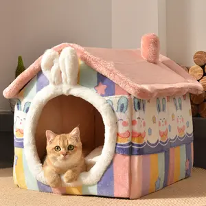 Toptan evcil hayvan malzemeleri kadife sıcak kapalı köpek kulübesi kapalı kış koruma ısıtmalı kedi yatak ev elektrikli battaniye