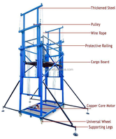 Plateforme élévatrice mobile électrique pliable automatique 3M 5M 6M 8M avec câble en acier pour la construction