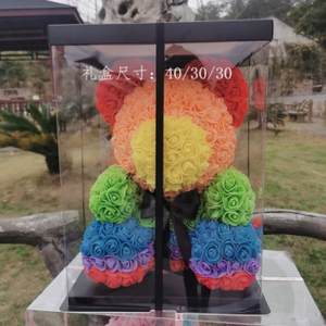 MG006 ours en peluche fleur Rose romantique <span class=keywords><strong>40</strong></span> Cm cadeau d'anniversaire saint-valentin Rose conservée ours en peluche avec <span class=keywords><strong>couronne</strong></span> - Product Image 3