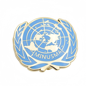 Épinglette en émail dur avec logo bleu des Nations Unies, emblème du drapeau de l'ONU, <span class=keywords><strong>broche</strong></span> dorée pour sac et manteau - Product Image 3