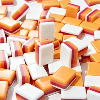 Ensemble de mahjong américain en acrylique rouge rose sur mesure pour 4 joueurs avec 160 cartes, table de jeu pliable de luxe pour adultes, cadeau