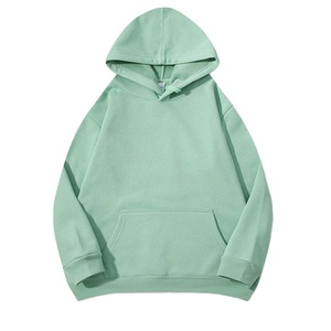 Sweat-shirts en molleton pour hommes avec logo imprimé en sérigraphie OEM, sweat-shirts unis épais en coton, pull-over unisexe, logo personnalisé - Product Image 2