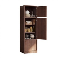 Meuble de rangement mince pour salle de bain avec 2 portes, armoire haute autoportante anti-basculement pour petits espaces