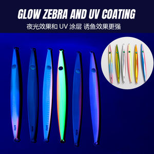 मछली पकड़ने के ल्युर धातु जिग 60 ग्राम 80 ग्राम 100 डी स्लाइड सैल्टटर धातु जिग ल्यूर जिग लुर गति उव कोटिंग और चमकदार ज़ेबरा के साथ - Product Image 2