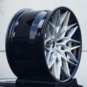 Jantes en fibre de carbone forgées en deux parties HTOR 18-23 pouces, jantes de voiture en fibre de carbone 5X112, noir brossé et argenté pour M2/M3/M4 - Product Image 3