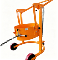 Chariot manuel rotatif pour fûts de 350 kg, robuste, en acier, avec certification CE, roues silencieuses en PU, portée de levage de 100 mm