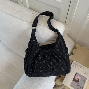 2025 New Arrivals Korean-Style Plaid <b>Drawstring</b> "Cloud" Bag Large Capacity Women's <b>Backpack</b> Shoulder Bag and Crossbody Bag - Product Image 2