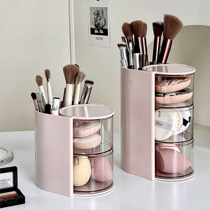 Wholesale Rotatable Makeup Brush Holder Hair Organizer Desktop <b>Storage</b> Rack Cosmetic Accessories Display Case <b>Cushion</b> Beauty - Product Image 5