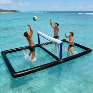 <span class=keywords><strong>Jeux</strong></span> aquatiques gonflables colorés personnalisés, terrain de volley-ball durable pour parc aquatique extérieur, plage, parc d'attractions - Product Image 4