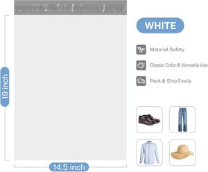 Poly bưu phẩm thân thiện với môi tùy chỉnh kích thước thiết kế lớn vận chuyển túi quần áo gửi thư Túi mạnh mẽ tự niêm phong dính không thấm nước - Product Image 5