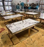 Meubles de discothèque modernes, table de bar à miroir infini 3D de luxe, table basse à LED avec changement de couleur RVB pour salon VIP