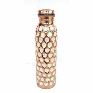 Best Selling Copper <b>Water</b> <b>Bottle</b> Lid Custom Design Black Enamel Print Double Wall Eco-Friendly for Yoga <b>Gym</b> Office School Use - Product Image 6