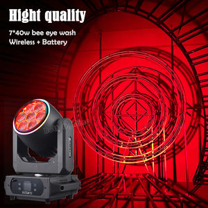 Fari mobili Both Lighting BPM Splash X, Faretto singolo bianco 7*40W Bee Eye, Batteria wireless, Effetto arcobaleno, per matrimoni, DJ, feste - Product Image 4