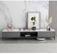 Meuble TV de luxe moderne avec tiroirs, grand rangement, étagère ouverte, ensemble de meubles TV avec table basse pour salon, facile à installer