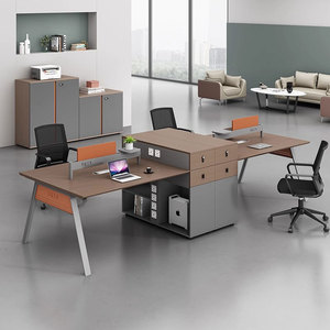 Liyu Modern Cubicle <strong>4</strong> Person Office <strong>Computer</strong> <strong>Tables</strong> Furniture Desk Pc Partition Workstation - Product Image 3