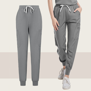 Women's <b>Scrub</b> Suit Set Moisture Wicking V-Neck Short Sleeve Hospital Uniforms Split Design For Medical Workwear - Product Image 2