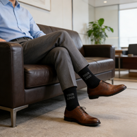 Chaussettes de compression décontractées de luxe pour l'été, avec logo personnalisé, antibactériennes, anti-fatigue, respirantes, écologiques, sans coutures, pour hommes