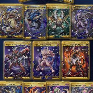 Carte Collezionabili Pokémon in Metallo Stampate a Colori, Divertenti Carte Rare in Oro e Argento di Charizard, Pikachu, Mewtwo Vmax - Product Image 3