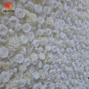 ฉากหลังงานแต่งงานแบบม้วนเก็บได้ 5 มิติ คุณภาพสูง ดีไซน์เก๋ ตกแต่งด้วยผ้าสีขาวลายดอกไม้ สำหรับตกแต่งงานอีเว้นท์ - Product Image 4