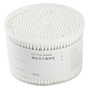 Double-Ended Cotton Swabs 100Pcs Round Solid Color Multi-Purpose For Ear Cleaning <b>Makeup</b> Removal Cleansing - Product Image 2
