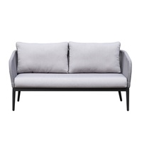 Ensemble de canapés d'extérieur de luxe en corde tressée, imperméable, à séchage rapide, en mousse, pour villa, hôtel, complexe hôtelier, jardin, cour