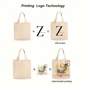 Sac fourre-tout en toile de coton de taille standard avec impression par sublimation de logo personnalisé, promotionnel - Product Image 4