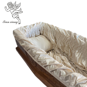 Juego de Forro de Ataúd Blanco de Lujo Estilo Americano, Tela Interior Plegada para Ataúd, Artículos Funerarios, Ropa de Cama para Ataúdes de Adultos - Product Image 1