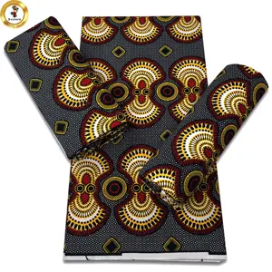 African ankara wax 6 yards 100% cotton wax print wax fabrics for garment