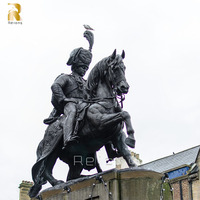 Sculpture de cheval en laiton bronze de grande taille RELONG, style européen antique, pour la décoration de place publique en extérieur