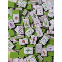 Set Ubin MERRY-ISH Kustom Baru, Ubin Mahjong Amerika Mewah untuk Hiburan, 4 Lapis, Ubin Mahjong Natal