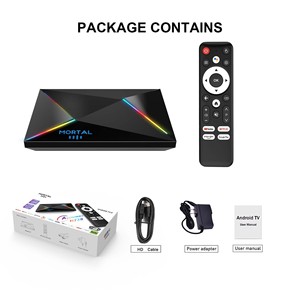 MortalT9 Quad Core <span class=keywords><strong>TV</strong></span> Box Dual-Frequency 1000M Red para <span class=keywords><strong>Bluetooth</strong></span> Voice Remote Control Foreign Trade Set-Top Box - Product Image 3