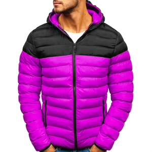 Autumn Winter New Trend Men's <b>Patchwork</b> Thin Casual Loose Cotton Padded Quilted <b>Jacket</b> Zipper Coat - Product Image 1