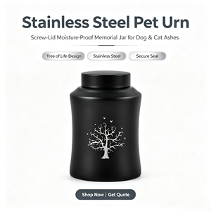 Guci Hewan Peliharaan dari Baja Anti Karat, Wadah Abu Jenazah, Ukiran Pohon Kehidupan, Kenang-kenangan untuk Anjing dan Kucing - Product Image 5
