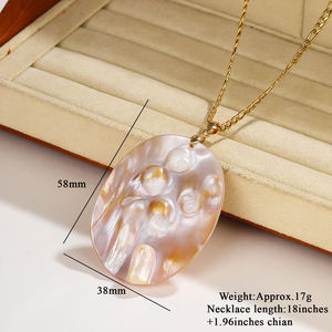 Collar con colgante de varias formas de concha Rosa Natural de alta calidad, ajuste de Garra Para mujer, niña, vida diaria, Playa - Product Image 3