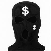 Nouveau hiver chaud laine tricoté chapeau masque de Ski personnalisé Skimask 3 Hol Mak cagoule