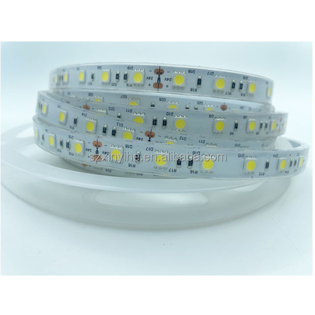 Hot SMD5050 LED Strip 24V 60LED/M 12mm PCB Width Flexible Light Strip Factory Direct Sale