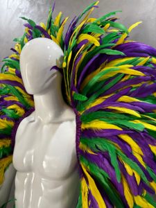 طقم زي كرنفال بالريش، أجنحة كتف بنفسجية/خضراء/صفراء + أصفاد للذراعين، زي حفلات السامبا والمهرجانات، بيع بالجملة OEM - Product Image 3