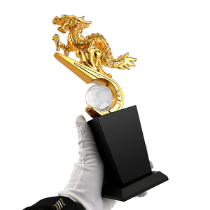Shining Customized Gold Silver Copper Resin <strong>Dragon</strong> <strong>Trophy</strong> With Black Crystal Base Award With Gift Box <strong>Dragon</strong> Decoration - Product Image 6