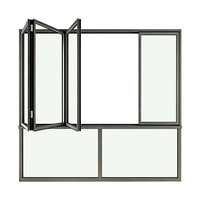 Ventanas Plegables de Vidrio Doble con Aislamiento Acústico de Aluminio