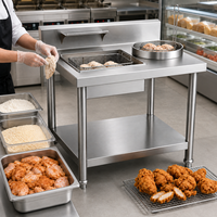Station de panure commerciale en acier inoxydable pour poulet frit et burgers – Équipement de qualité alimentaire