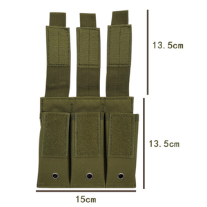 Tacctical Triple Magazine Pouch Nylon Molle <span class=keywords><strong>9mm</strong></span> Mag Bag Paintball Gun Holster Holder y Ammo Pouch para caza al aire libre - Product Image 3