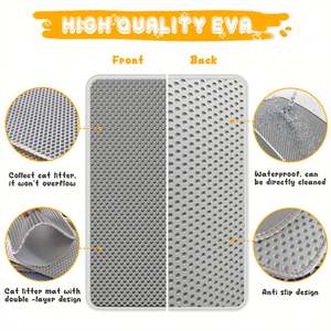 Diseño de malla suave y cómodo, doble capa a prueba de fugas, Material Eva para mascotas, alfombrilla para arena para gatos - Product Image 3