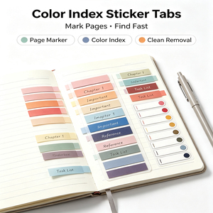 Onglets autocollants SK Color Index, blocs-notes portables autocollants pour carnets et classeurs aux tons Morandi - Product Image 2