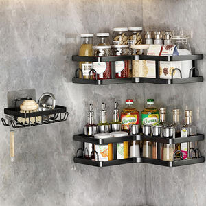 Estante de esquina para baño montado en la pared sin taladrar, organizador de ducha de acero, estantería de ducha, estante de esquina para baño - Product Image 4